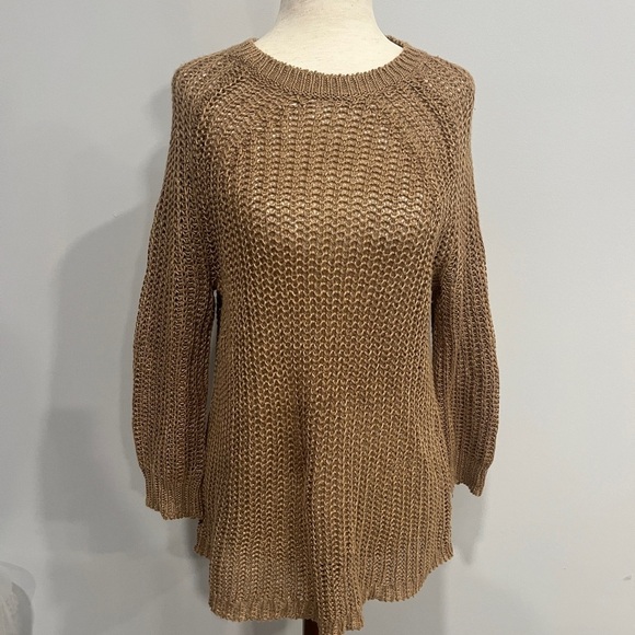 J. Crew Sweaters - J.Crew Crewneck Knitted Tan Sweater XXS